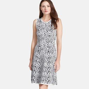 Pink Tartan Snow Leopard Knit Dress, XS